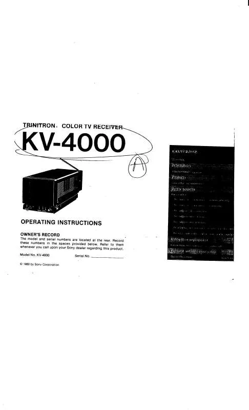 Mode d'emploi SONY KV-4000