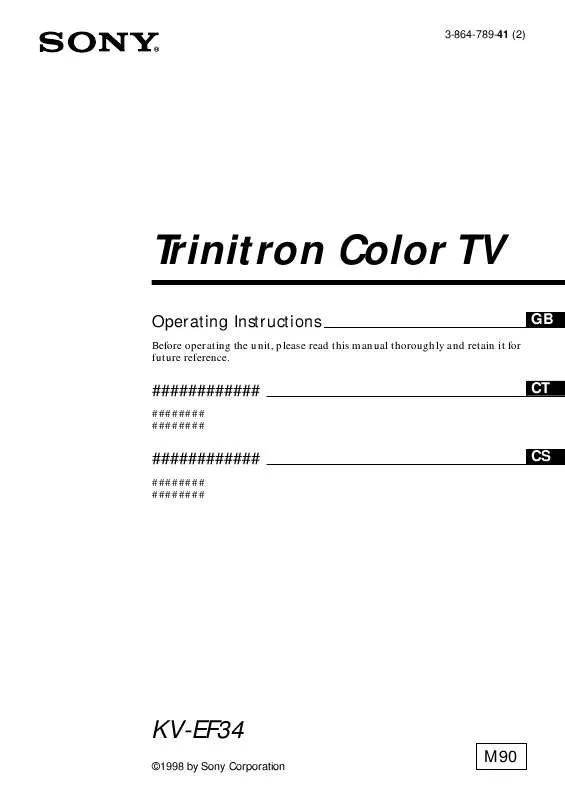 Mode d'emploi SONY KV-EF34M61