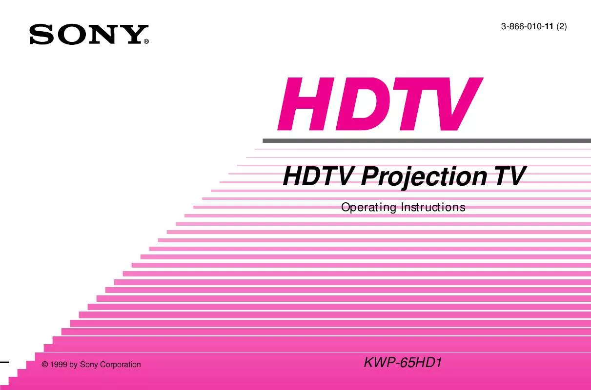 Mode d'emploi SONY KW-P65HD1