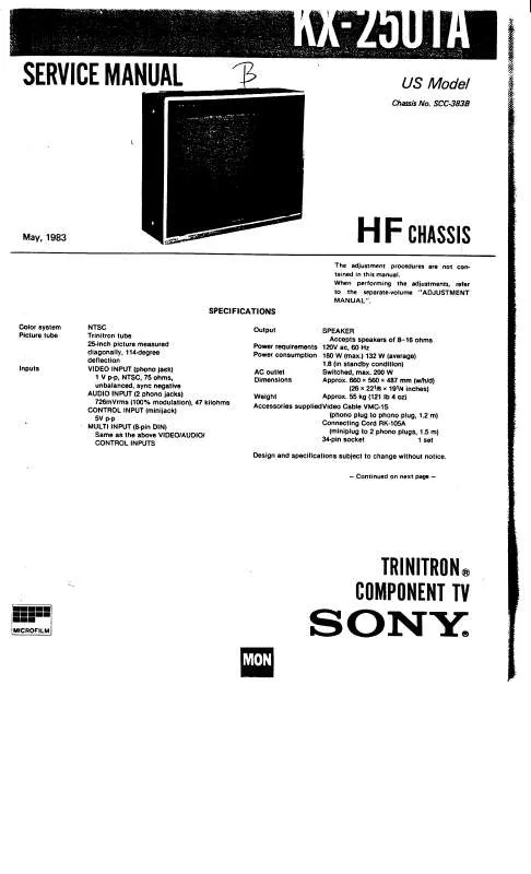 Mode d'emploi SONY KX2501A