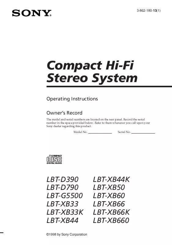 Mode d'emploi SONY LBT-D390