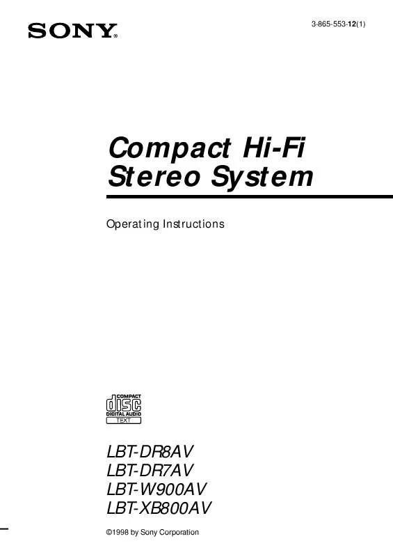 Mode d'emploi SONY LBT-W700AV