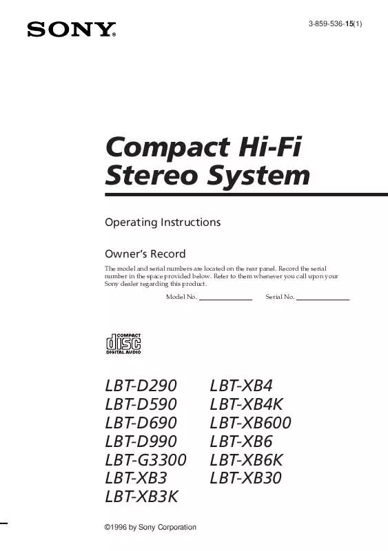 Mode d'emploi SONY LBT-XB3K