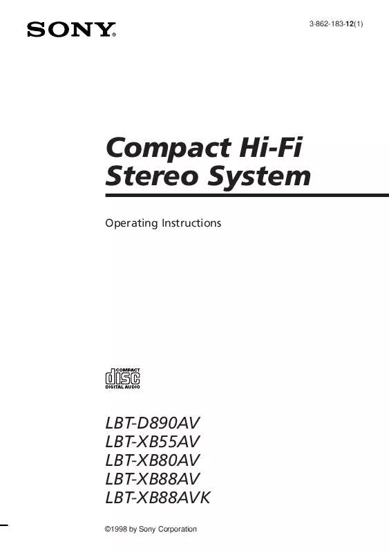 Mode d'emploi SONY LBT-XB55AV