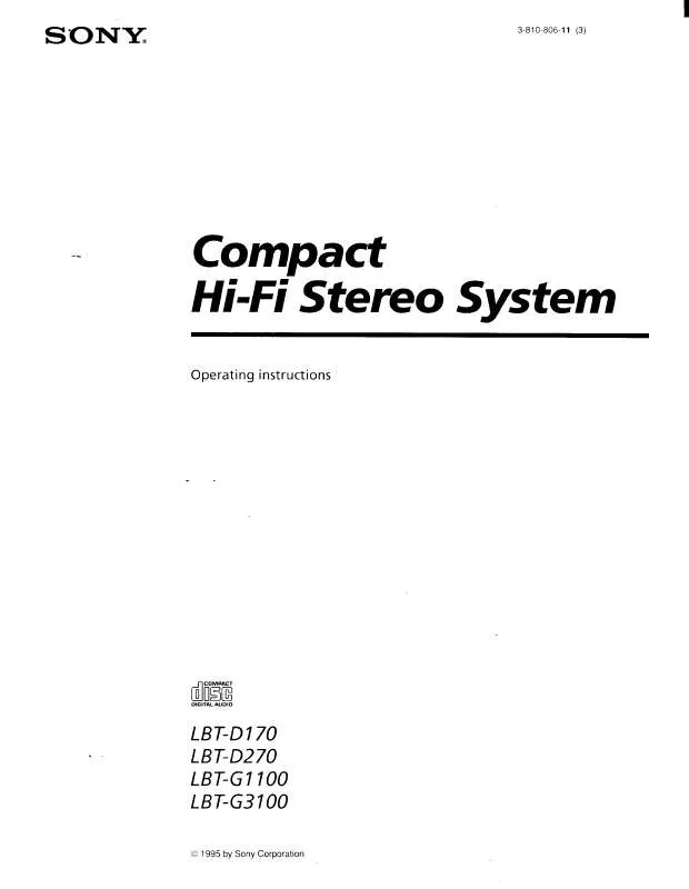 Mode d'emploi SONY LBT-D170