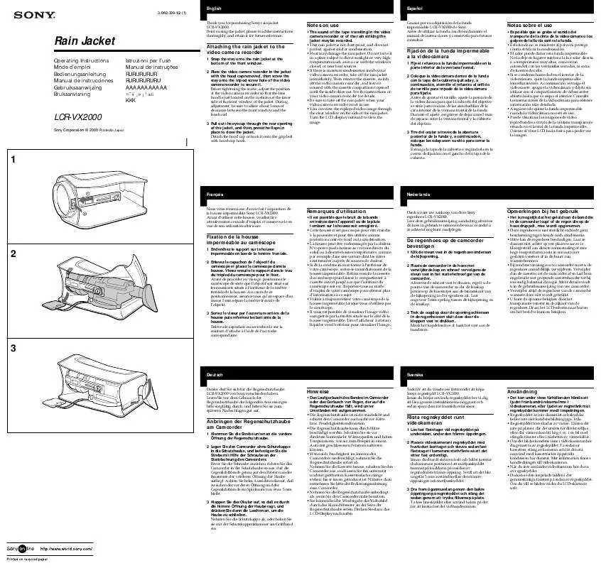 Mode d'emploi SONY LCR-VX2000