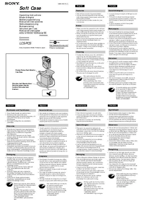 Mode d'emploi SONY LCS-PCS