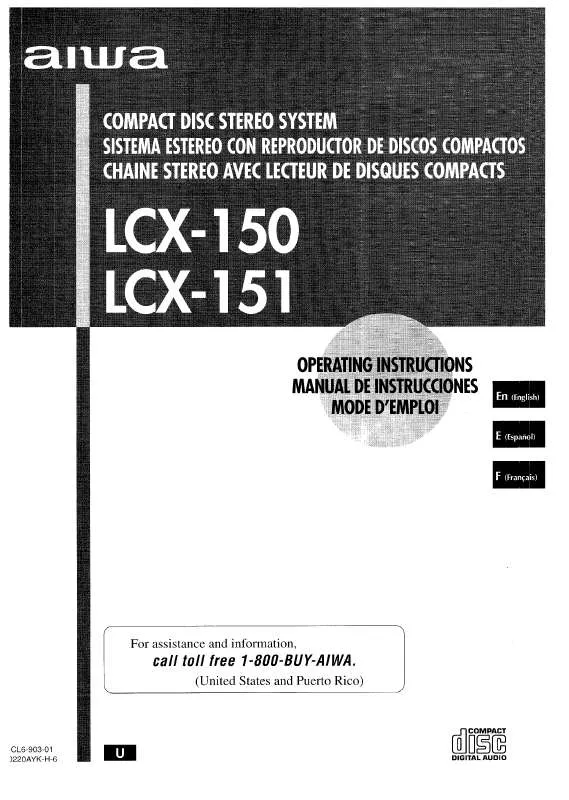 Mode d'emploi SONY LCX151