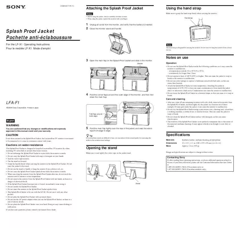 Mode d'emploi SONY LF-AF1