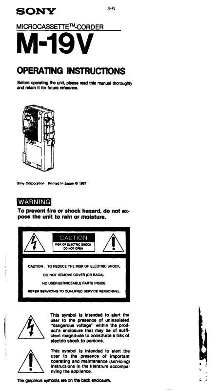 Mode d'emploi SONY M19V