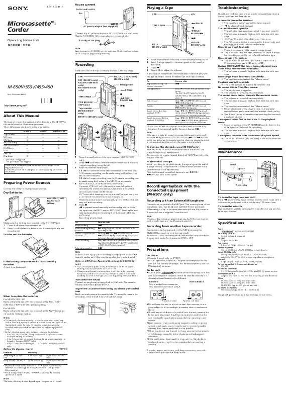 Mode d'emploi SONY M650V