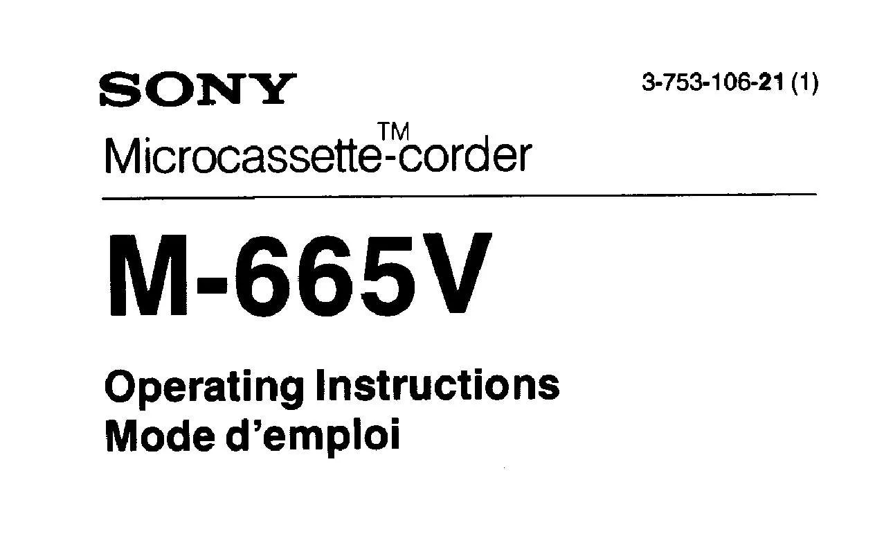 Mode d'emploi SONY M665V