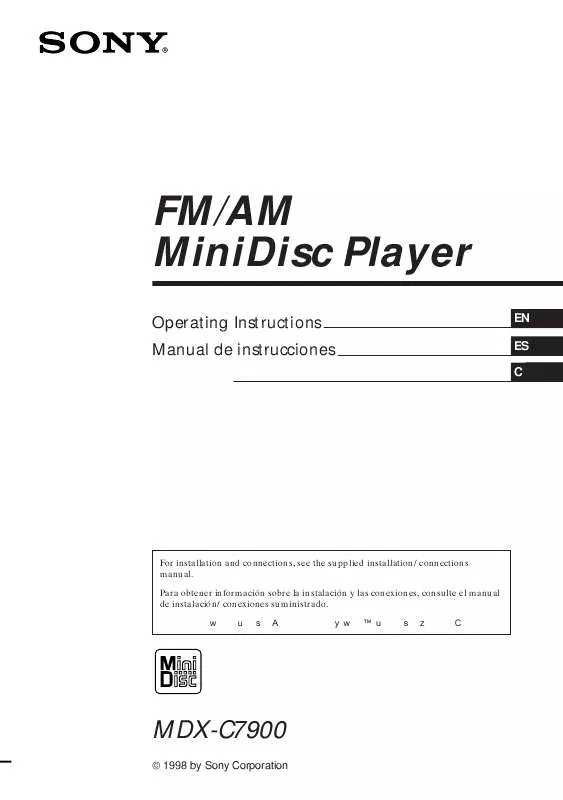 Mode d'emploi SONY MD-XC7900