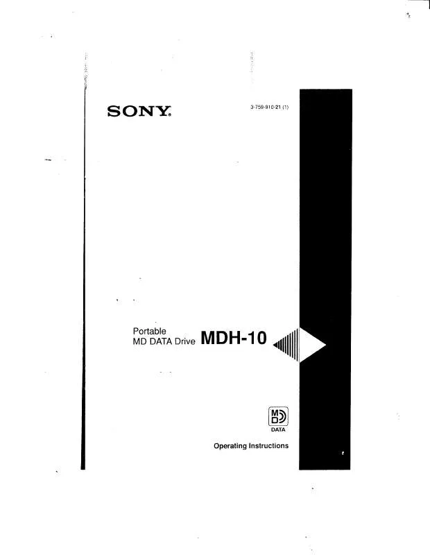 Mode d'emploi SONY MDH-10