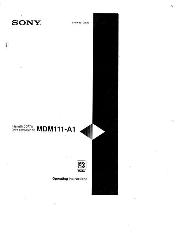 Mode d'emploi SONY MDM-111A1