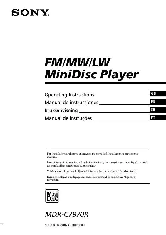 Mode d'emploi SONY MDX-C7970R