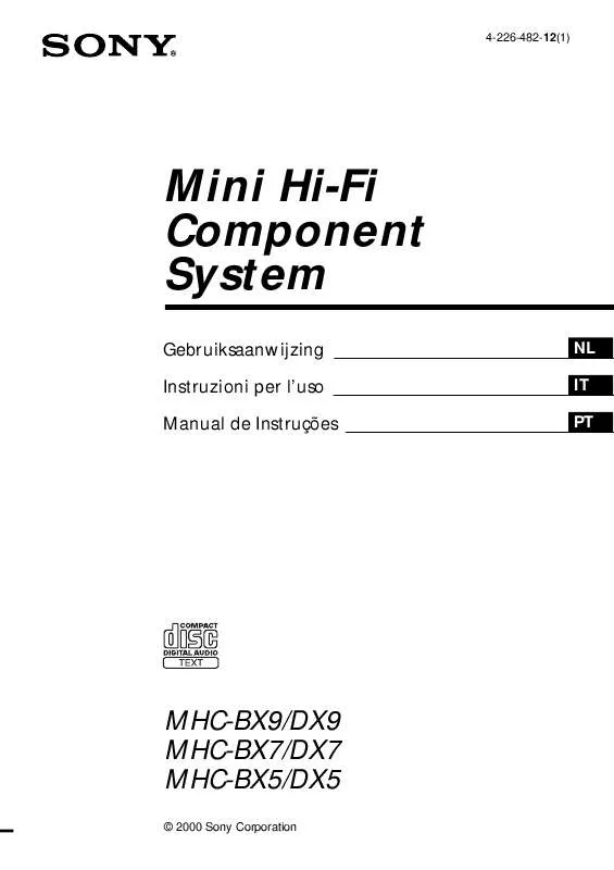 Mode d'emploi SONY MHC-BX7