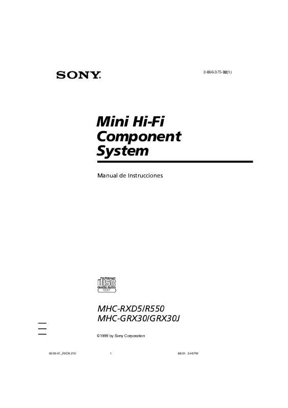 Mode d'emploi SONY MHC-GRX30J