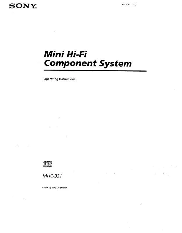 Mode d'emploi SONY MHC-331