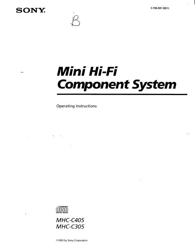 Mode d'emploi SONY MHC-C405