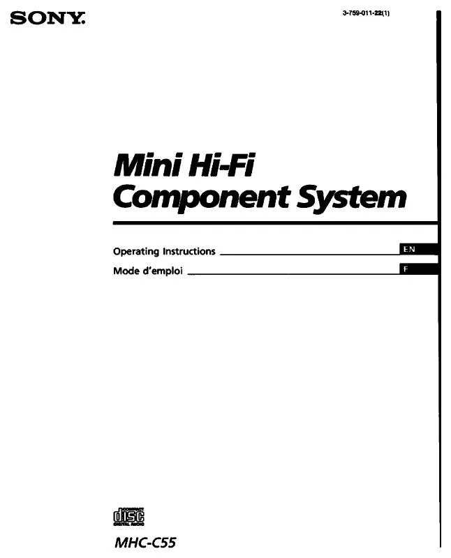 Mode d'emploi SONY MHC-C55