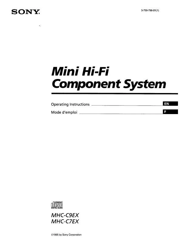 Mode d'emploi SONY MHC-C9EX