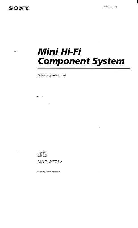 Mode d'emploi SONY MHC-W77AV