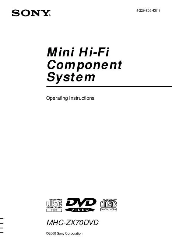 Mode d'emploi SONY MHC-ZX70DVD