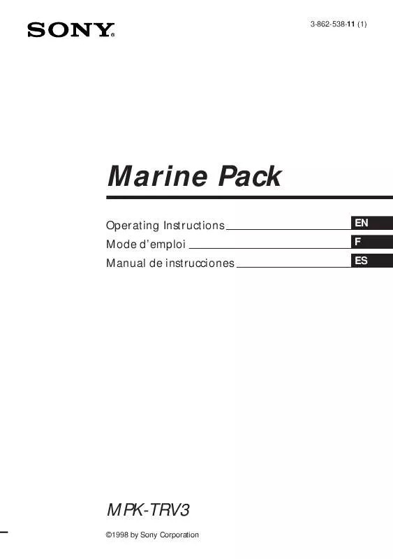 Mode d'emploi SONY MPK-TRV3