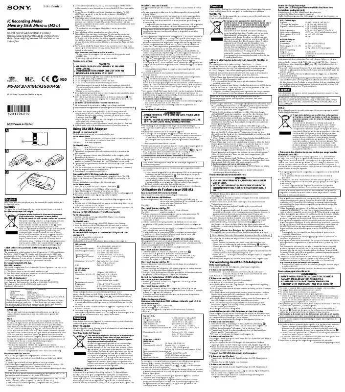 Mode d'emploi SONY MS-A2GU