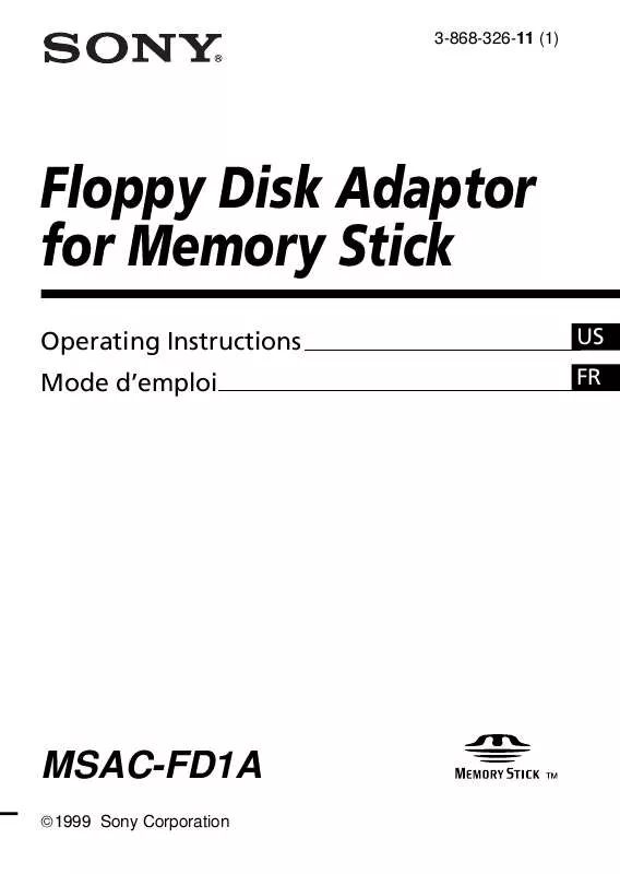 Mode d'emploi SONY MSACFD1A