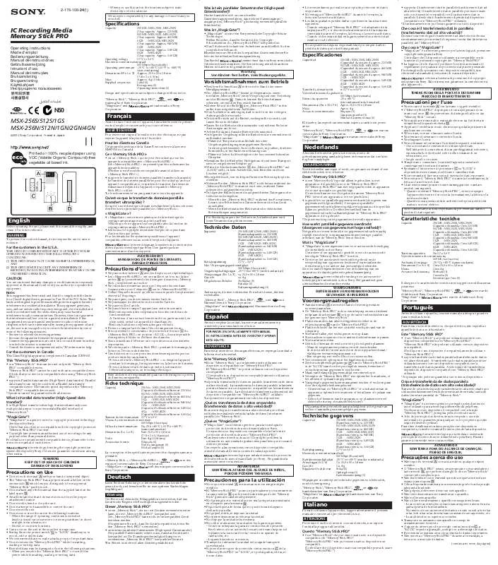 Mode d'emploi SONY MSX4GN