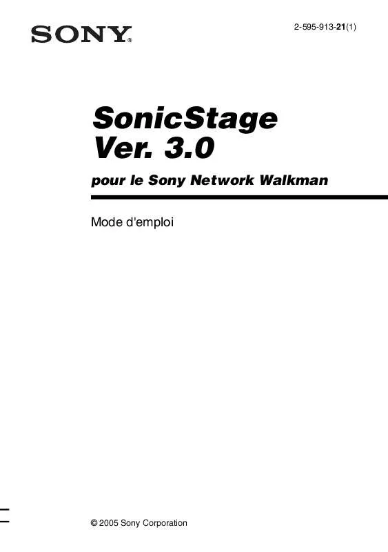 Mode d'emploi SONY MUSONICSTAGEVER3