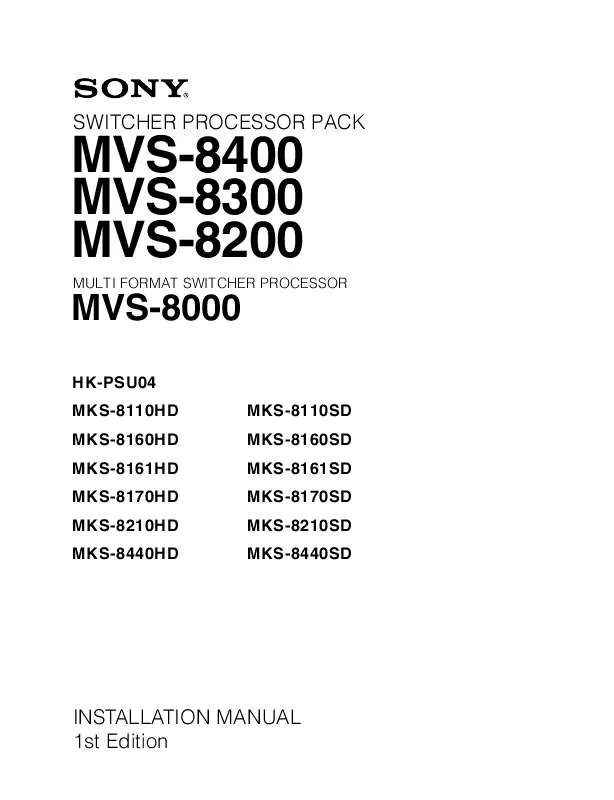 Mode d'emploi SONY MV-S8400