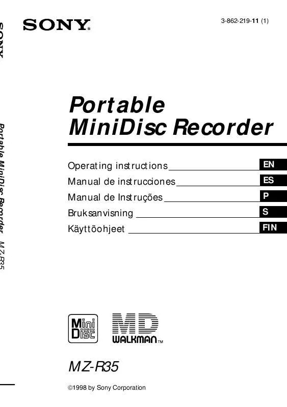 Mode d'emploi SONY MZ-R35