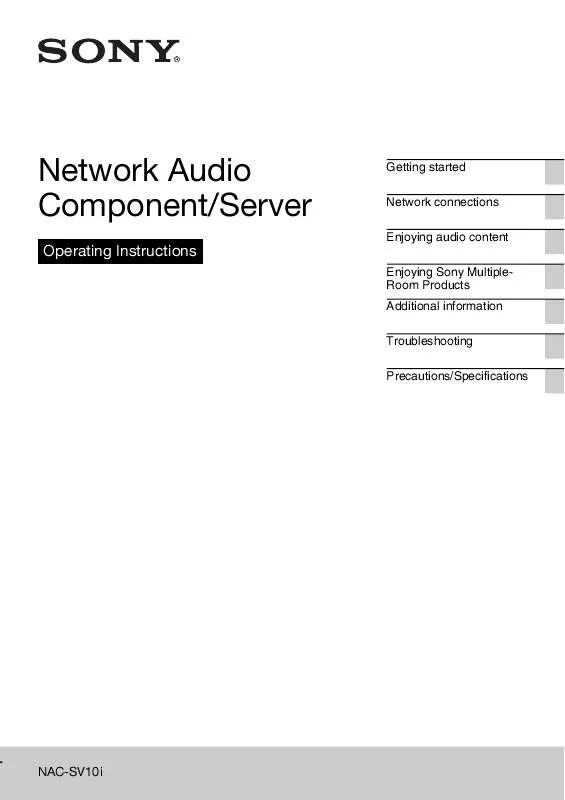 Mode d'emploi SONY NAC-SV10I