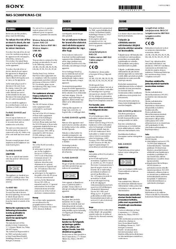 Mode d'emploi SONY NAS-C5