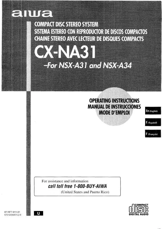 Mode d'emploi SONY NSXA34