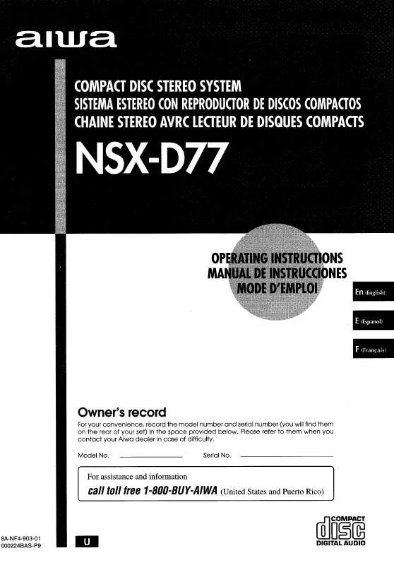 Mode d'emploi SONY NSXD77