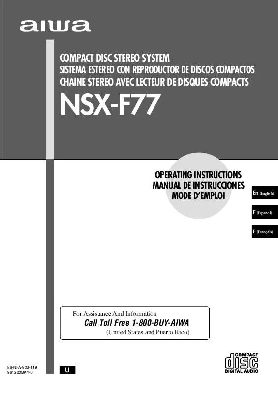 Mode d'emploi SONY NSXF77