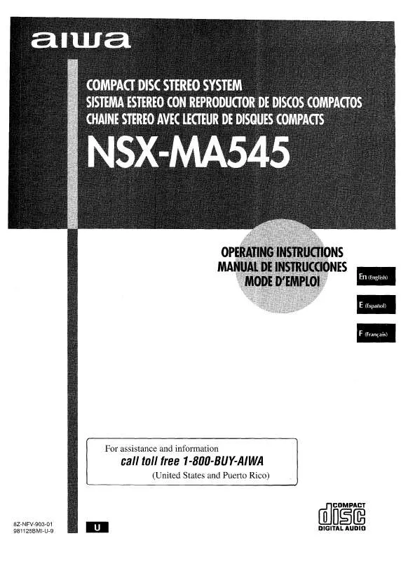 Mode d'emploi SONY NSXMA545