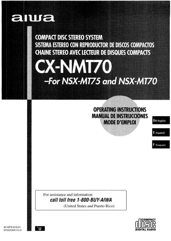 Mode d'emploi SONY NSXMT75