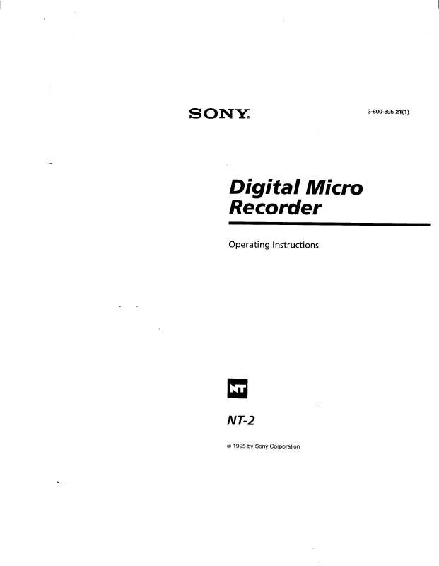 Mode d'emploi SONY NT2