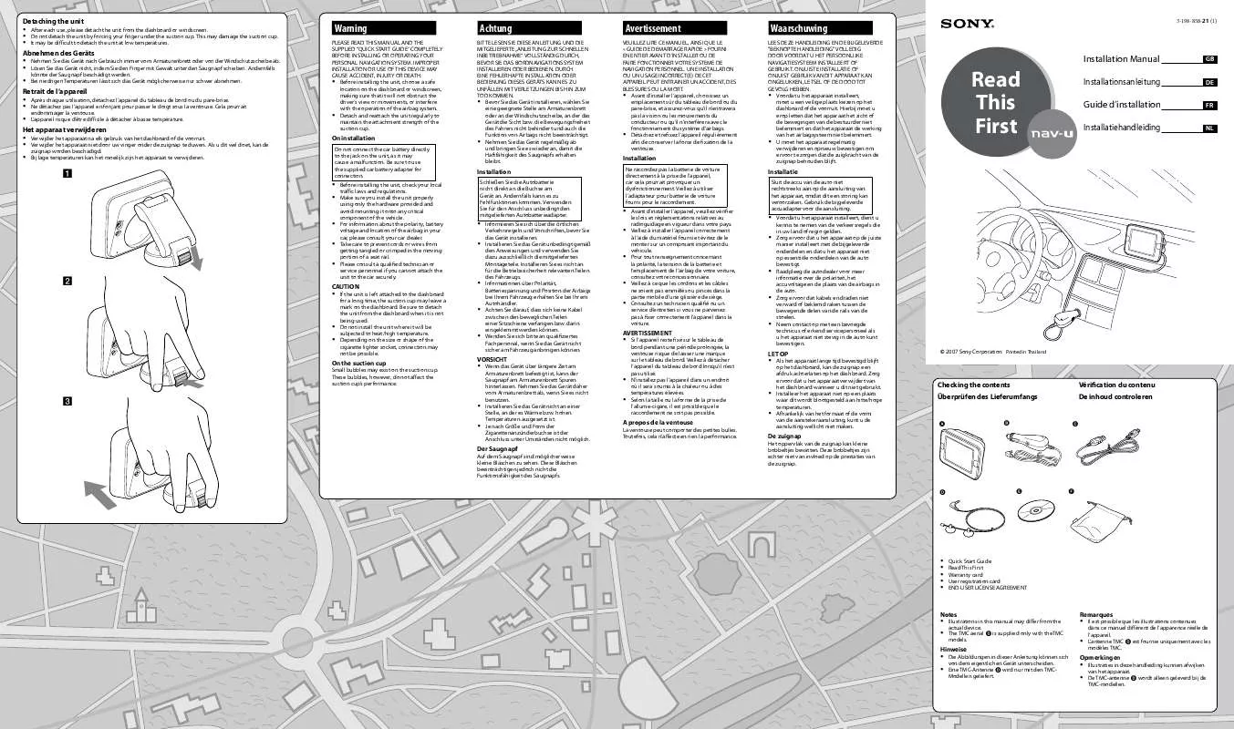 Mode d'emploi SONY NV-U52