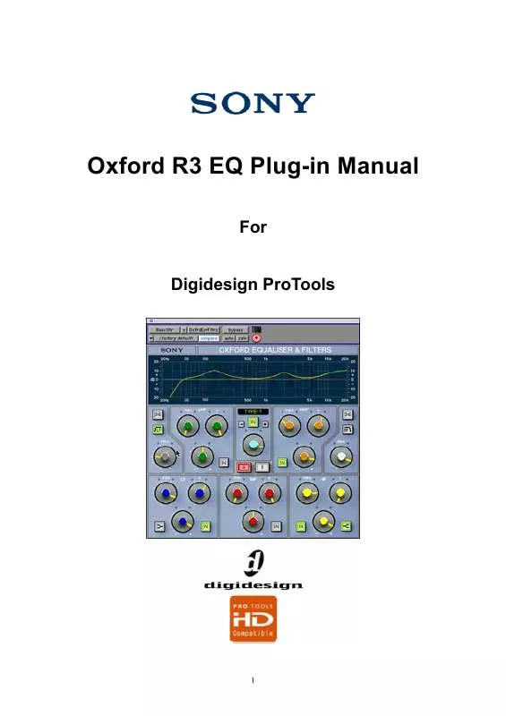 Mode d'emploi SONY OXFORD R3 EQ PLUG-IN