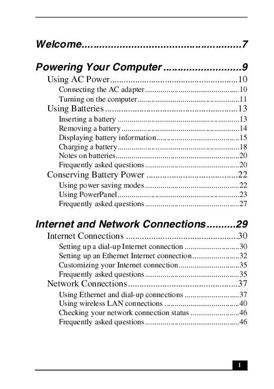 Mode d'emploi SONY PCG-VX89