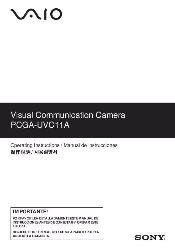 Mode d'emploi SONY PCGA-UCVC11