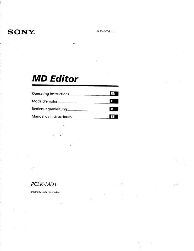 Mode d'emploi SONY PCLKMD1