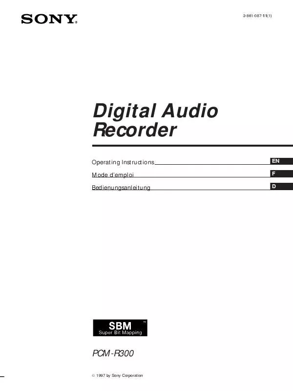 Mode d'emploi SONY PCM-R300