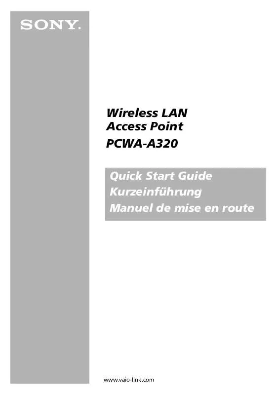 Mode d'emploi SONY PCWA-A320